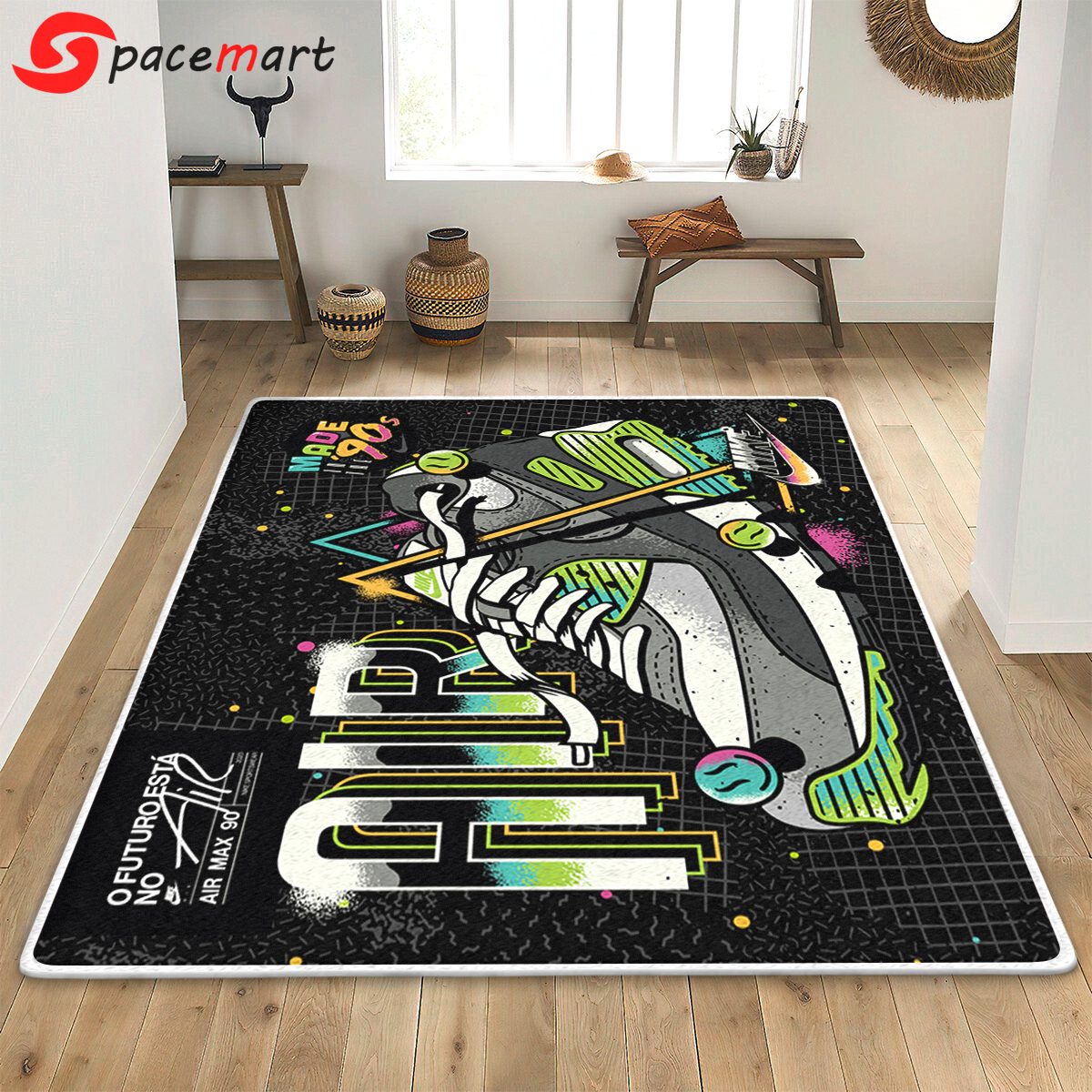 Rugs in living room and bedroom - Nike – air max 90 sneaker rug home decor - rugs Rectangle Rug