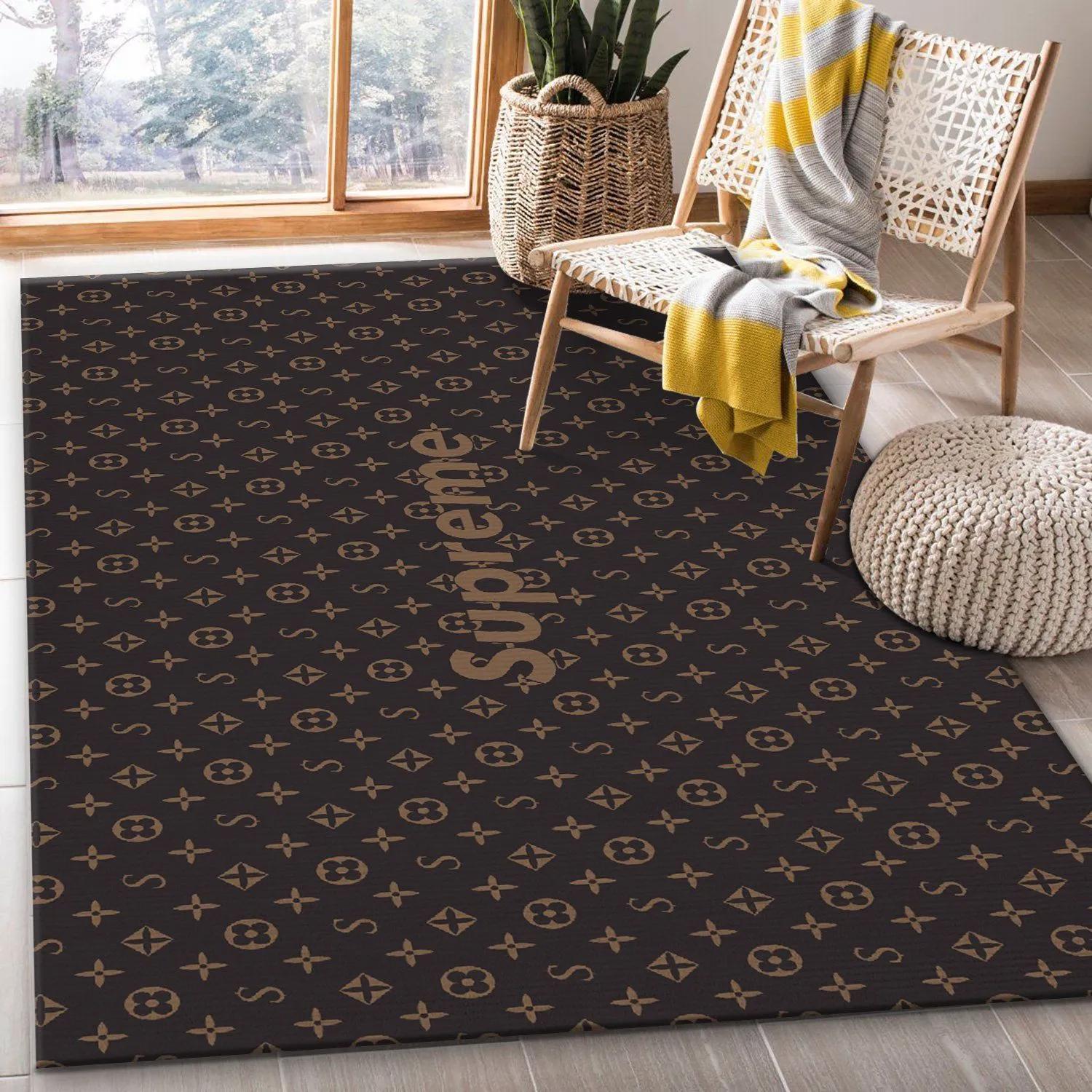 Rugs in living room and bedroom - Supereme x louis vuitton ver4 fashion brand area rug bedroom rug christmas gift us decor Rectangle Rug