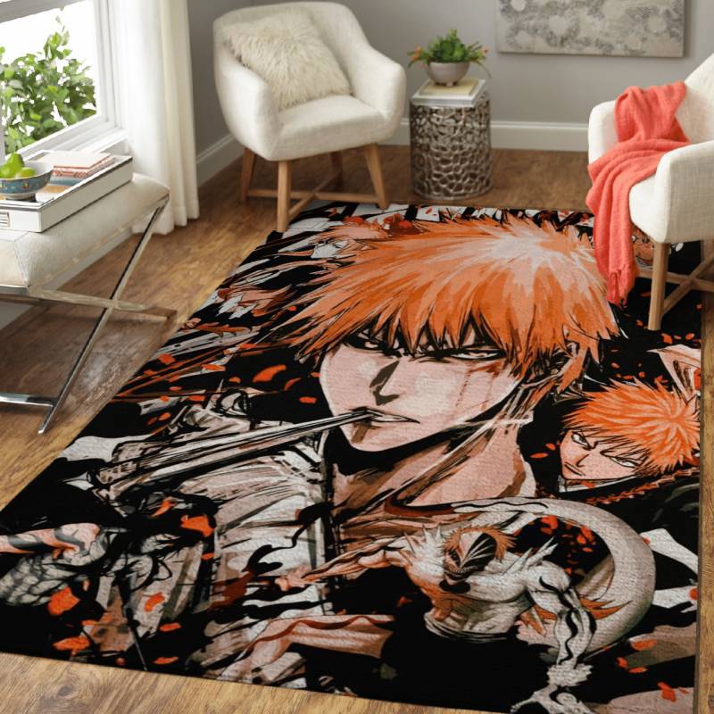 Rugs in living room and bedroom bleach ichigo ultimate anime area rug – carpet Rectangle Rug