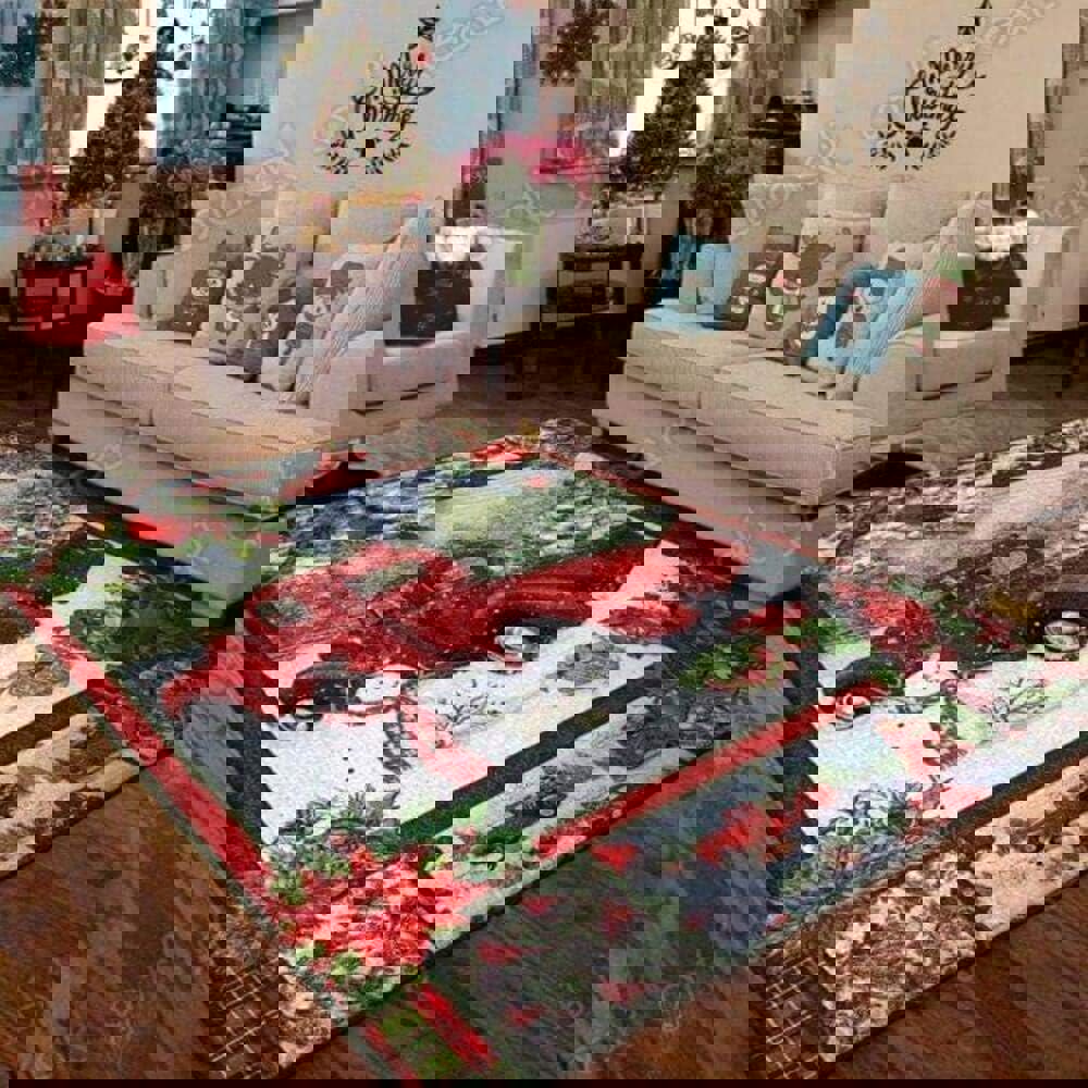 Rugs in living room and bedroom christmas red truck snowy cardinals home decor area rug Rectangle Rug