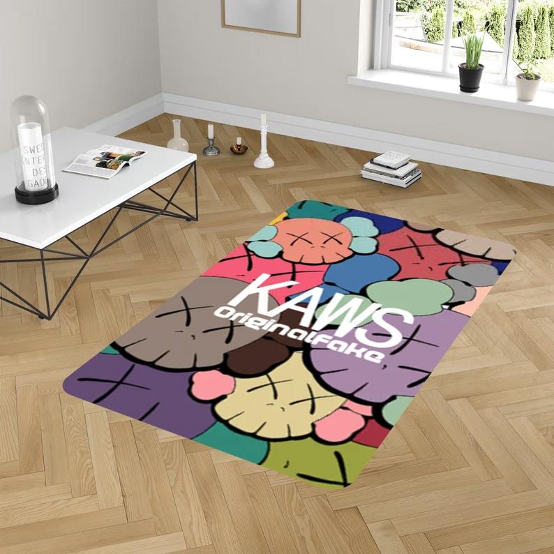 Rugs in living room and bedroom kaw room rug - hot cartoon rug - kaw room decor- hypebeast rug- new kaw art rug- rug for boy- kaw area rug- cartoon kaw rug- anime rug Rectangle Rug