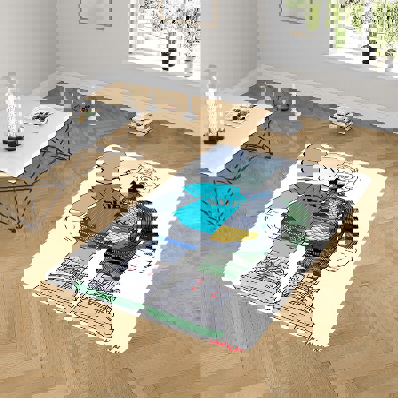 Rugs in living room and bedroom kaw supreme rug - kaw cartoon rug - kaw rug- kaw carpet- boy room decor- kaw rug for boy- hypebeast rug- boyfriend gift- kaw home decor Rectangle Rug