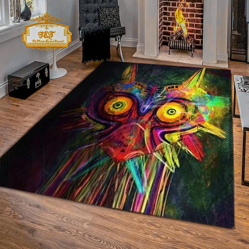 Rugs in living room and bedroom legend of zelda rug - abstract color gaming rug - gaming rug- video game rug- zelda decor- zelda carpet- zelda rug- zelda gifts- gamer rug Rectangle Rug