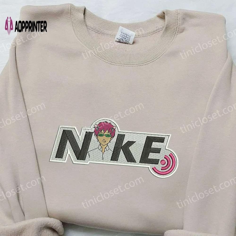 Saiki kusuo x nike embroidered sweatshirt: unique collaboration with saiki kusuo no sai nan nike inspired shirt Embroidered Shirt