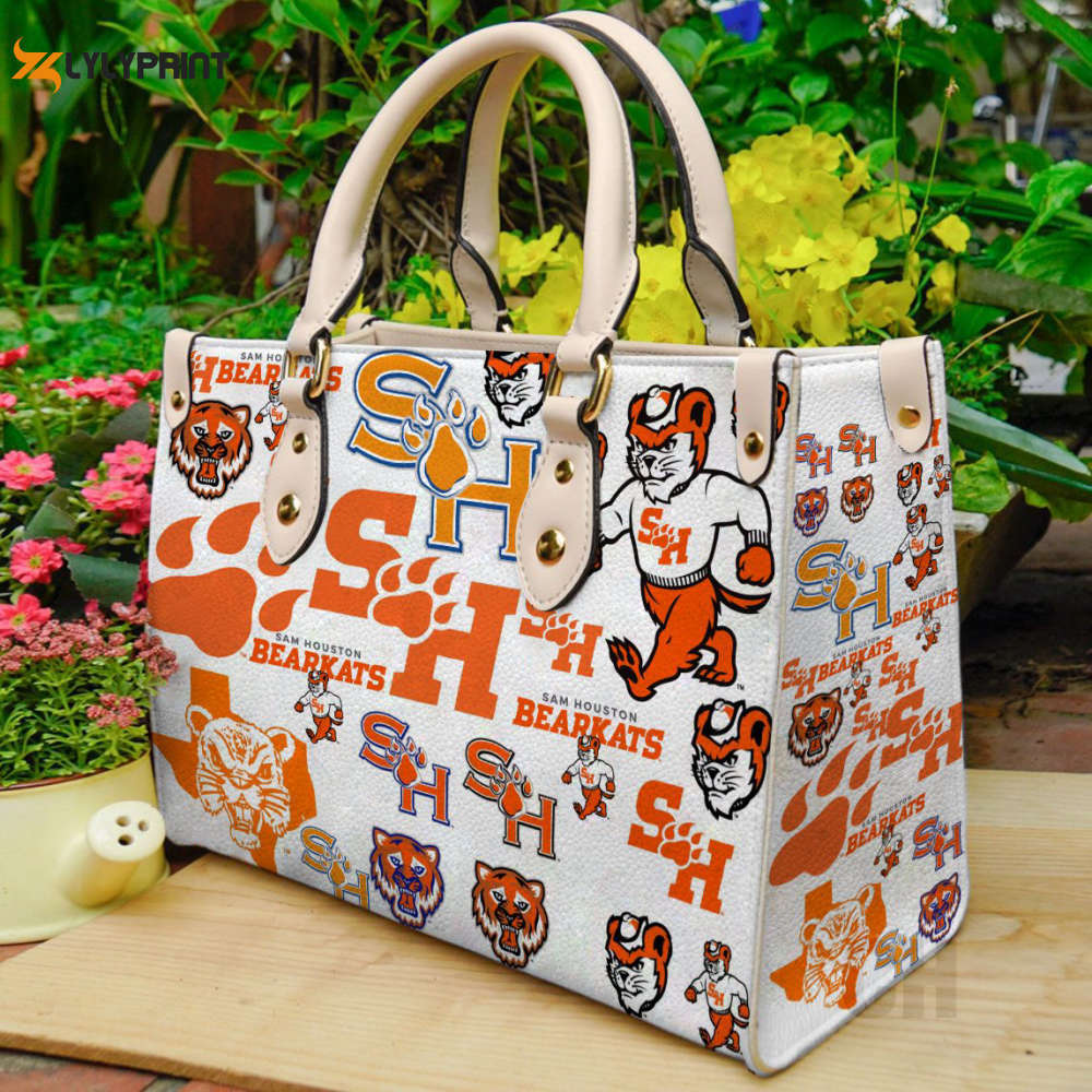 Sam houston bearkats leather handbag 1 2447 Women Leather Hand Bag