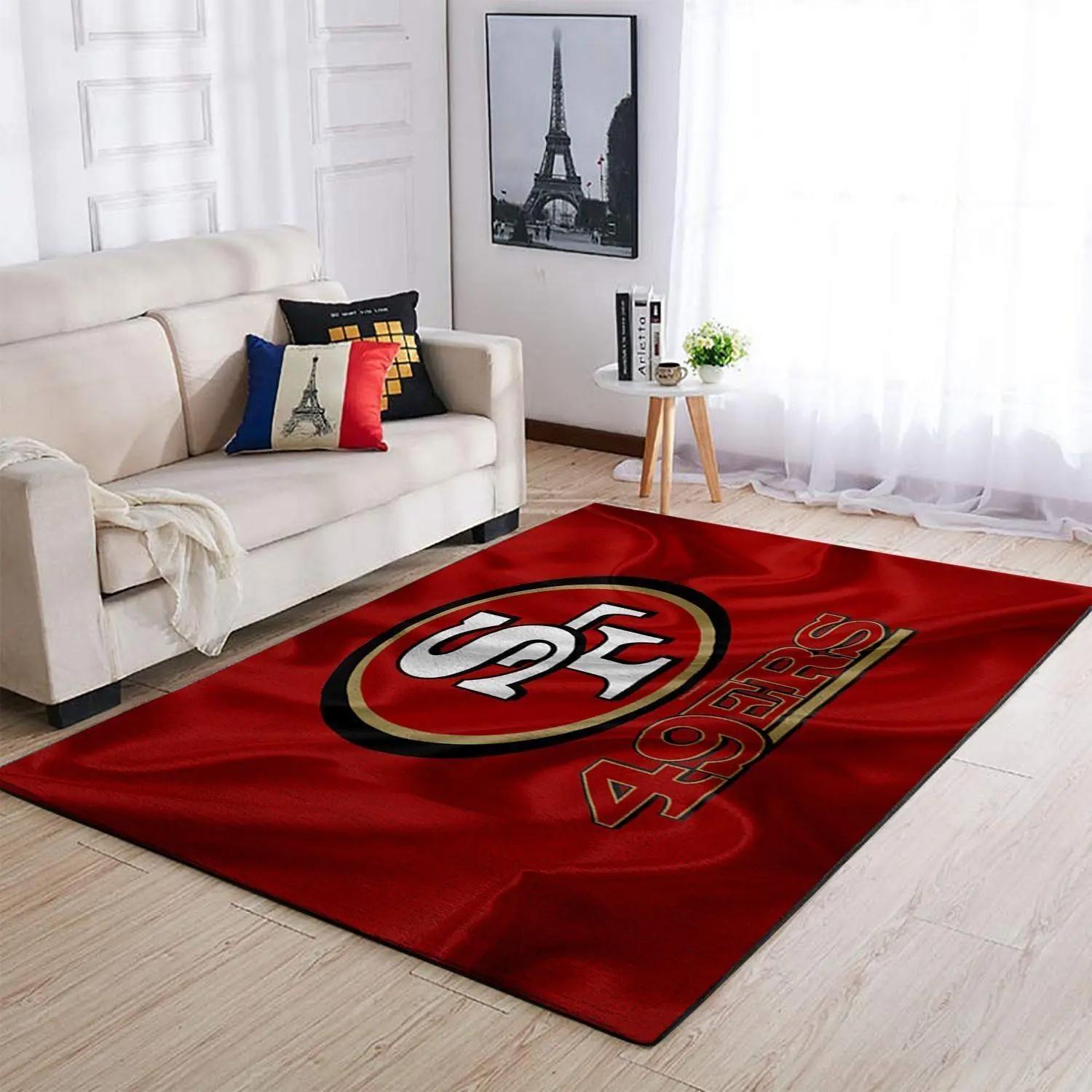 San francisco 49ers area rug nfl football rug regtangle carpet floor decor Rectangle Rug