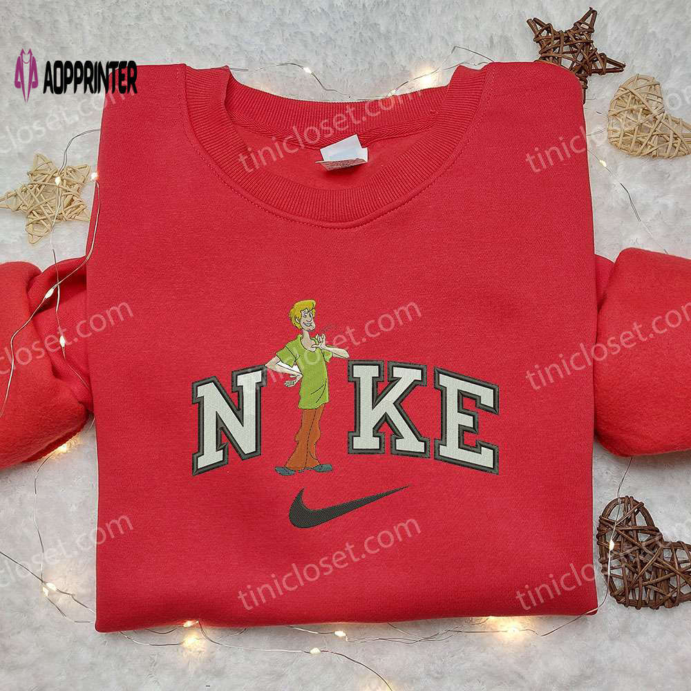 Shaggy rogers x nike embroidered shirt scooby doo & custom nike apparel Embroidered Shirt