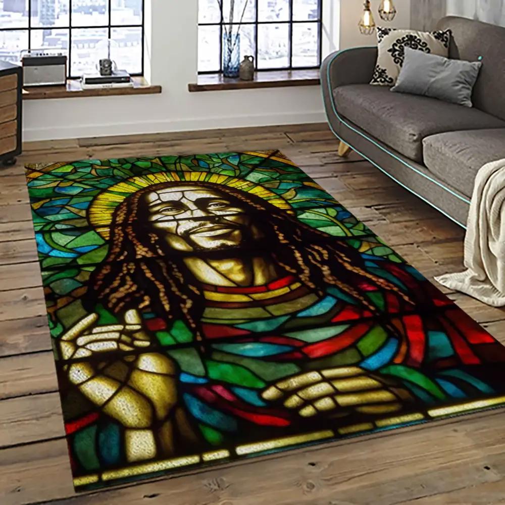 Singer bob marley music carpet rectangle area rug for living room bedroom decor bm16 Rectangle Rug