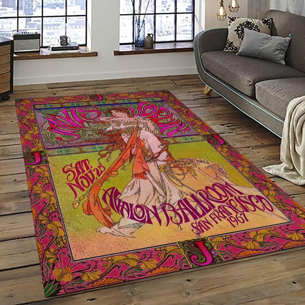 Singer janis joplin music carpet rectangle area rug for living room bedroom decor jj16 Rectangle Rug