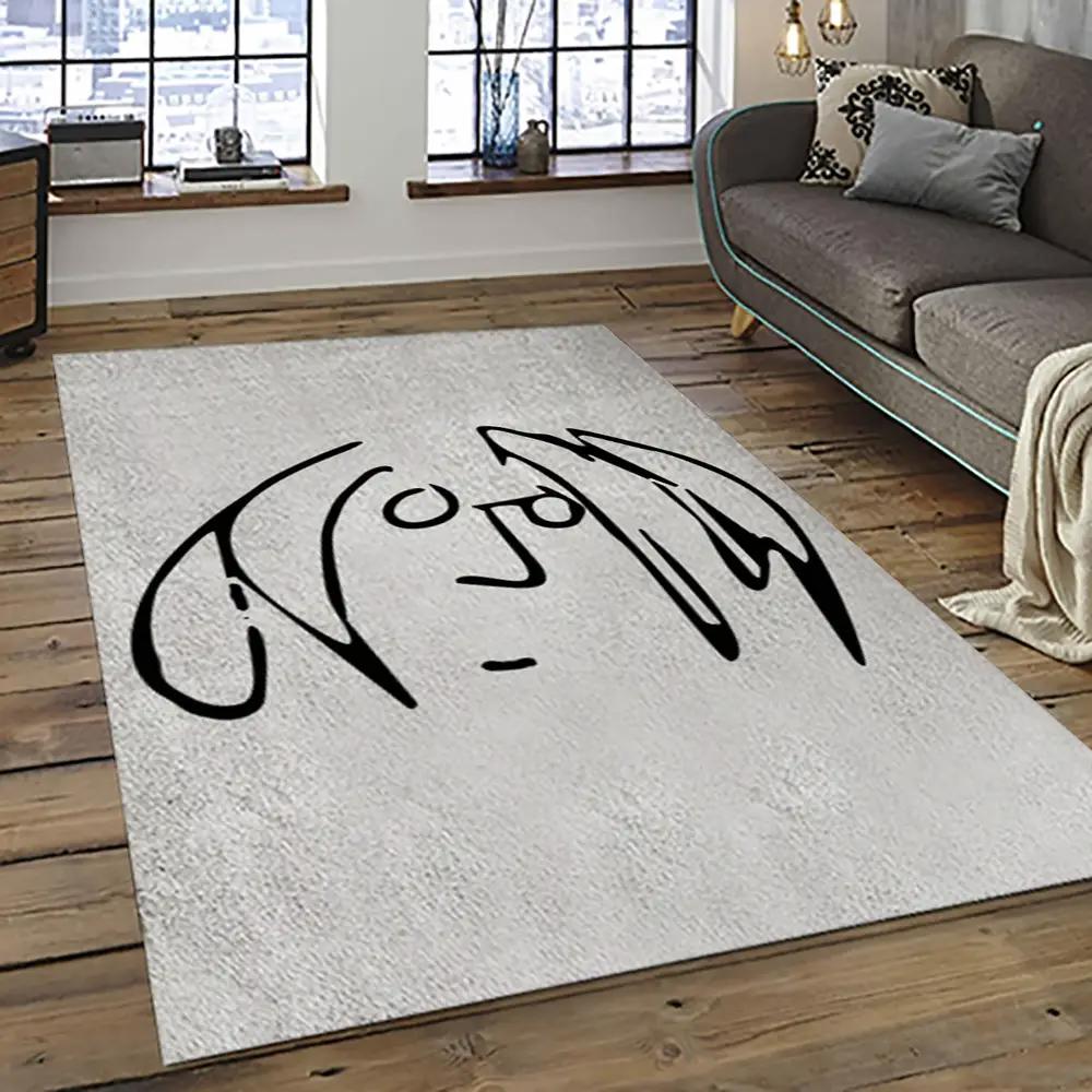 Singer john lennon music carpet rectangle area rug for living room bedroom decor jl08 Rectangle Rug