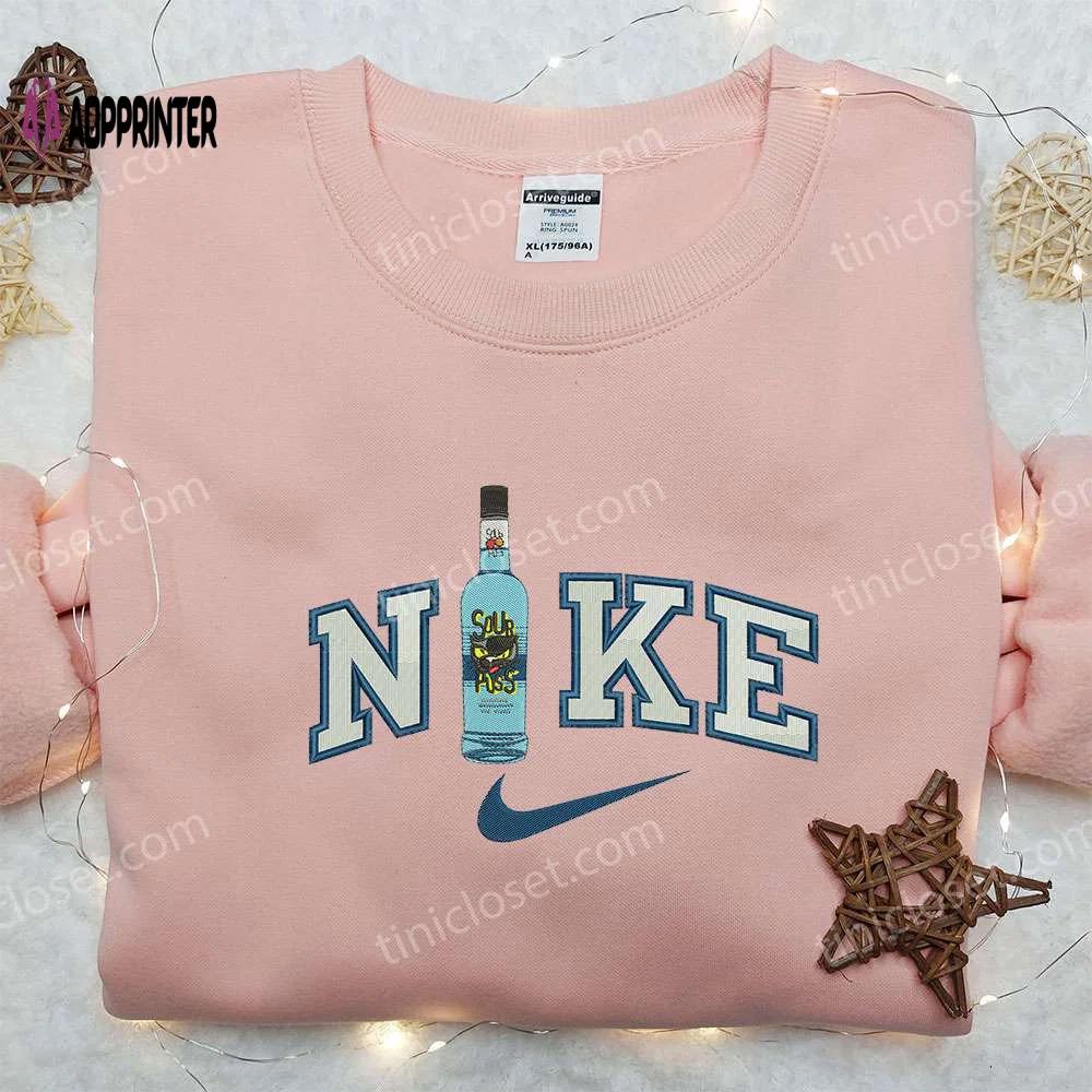 Sour puss bottle x nike embroidered sweatshirt & shirts: drink inspired nike apparel Embroidered Shirt