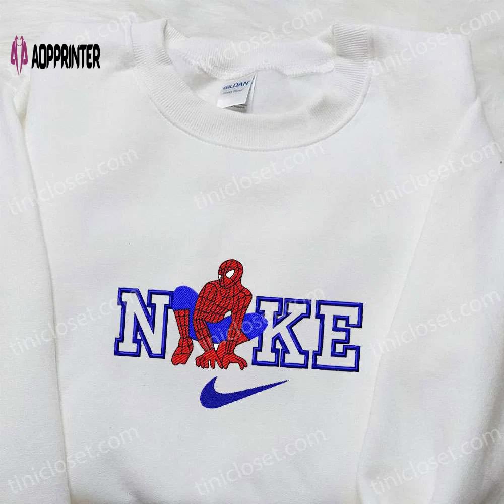 Spider-man x nike movie embroidered shirt: custom gift for family Embroidered Shirt