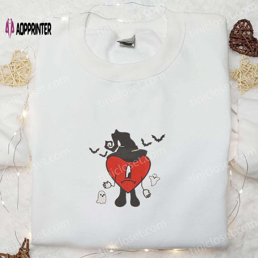 Spooky bad bunny halloween hoodie – cool embroidered sweatshirt perfect family gifts Embroidered Shirt