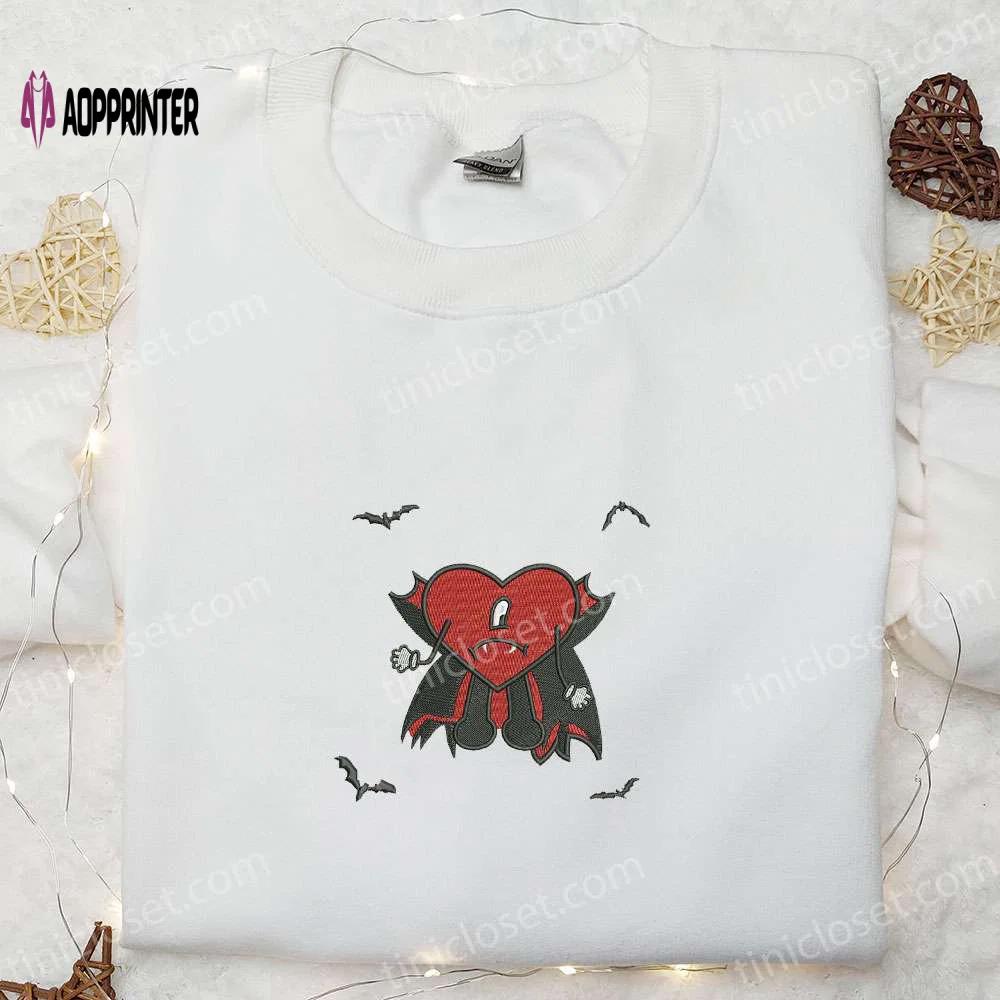 Spooky dracula bad bunny embroidered shirt – perfect halloween gift! Embroidered Shirt