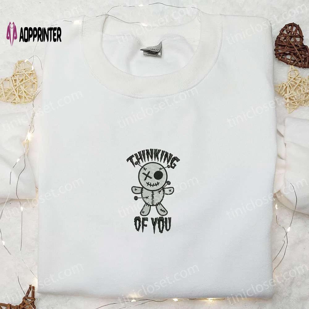 Spooky thinking of you voodoo doll embroidered shirt – best gift ideas Embroidered Shirt