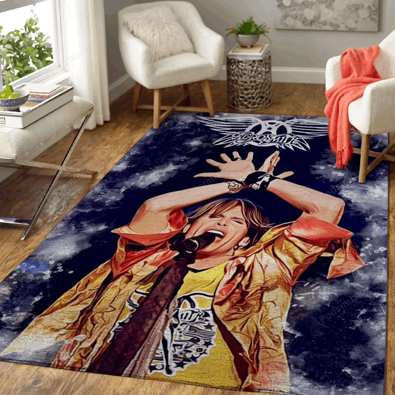 Steven tyler music art for fans area rug living room carpet rug regtangle carpet floor decor home decor Rectangle Rug