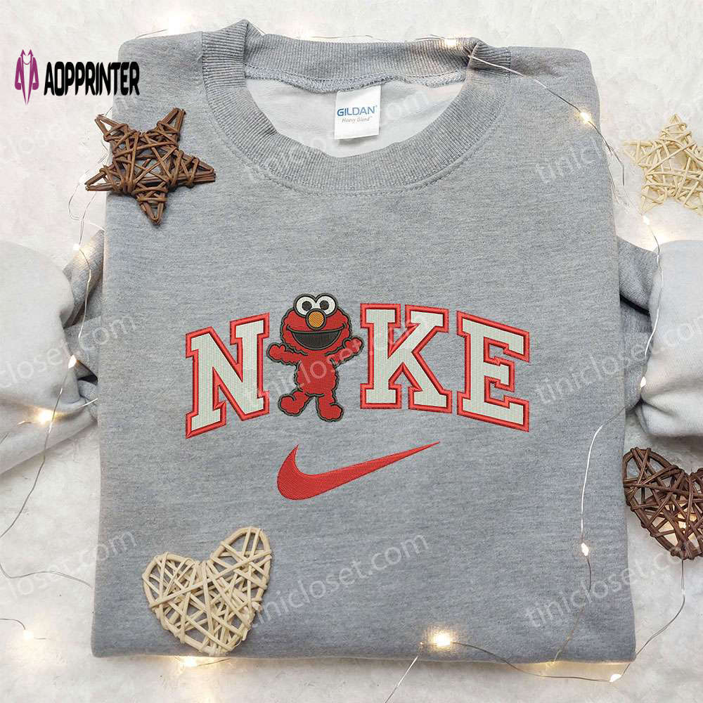 Stylish elmo nike embroidered shirt: sesame street & custom design Embroidered Shirt
