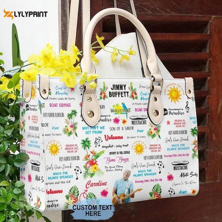 Stylish jimmy buffett 3 leather handbag gift for women s day g95 – perfectly practical & fashionable! 3921 Women Leather Hand Bag