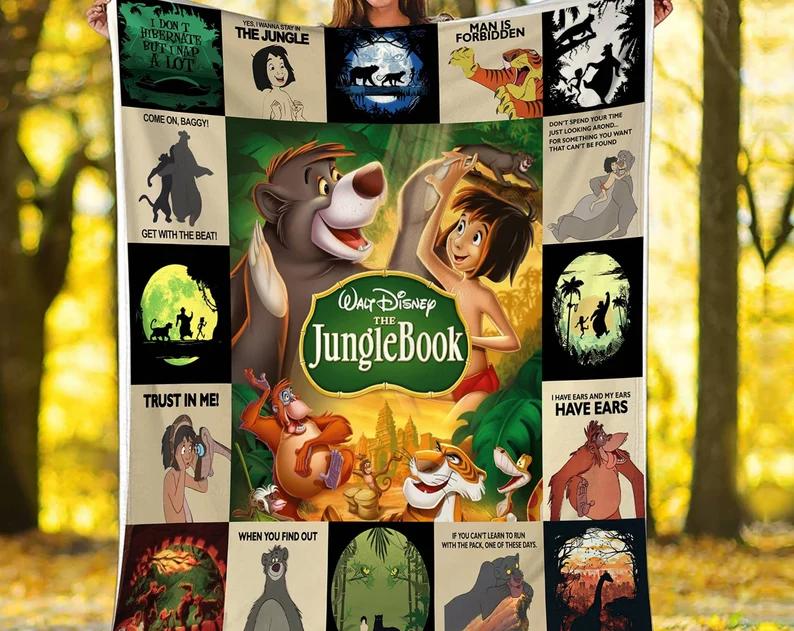 The jungle book blanket, the jungle book fleece blanket, couch sofa blanket quilt, birthday boy girl gifts, home bedding decor Quilt Blanket