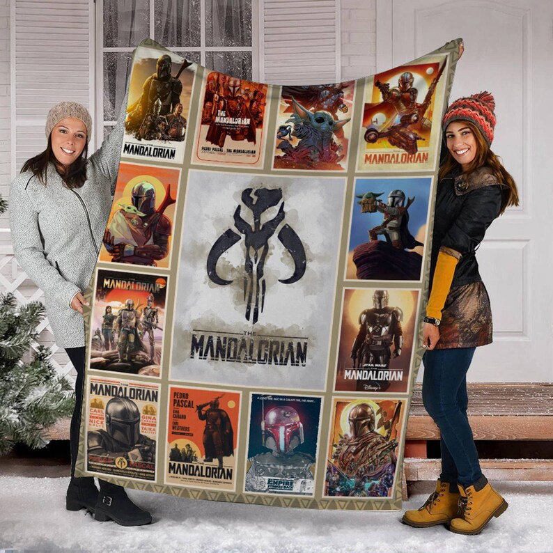 The mandalorian blanket, starwars mandalorian fleece blanket quilt, mandalorian the child blanket, starwars  blanket, birthday gift Quilt Blanket