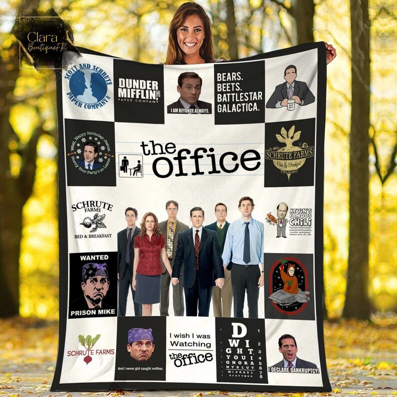 The office characters fleece blanket, mink sherpa blanket, the office blanket, the office tv series quilt, the office fans idea Quilt Blanket