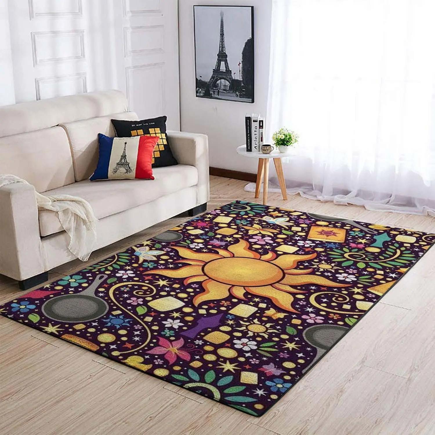 The sun and flowers area rug living room rug home decor carpet rug 2003273 Rectangle Rug