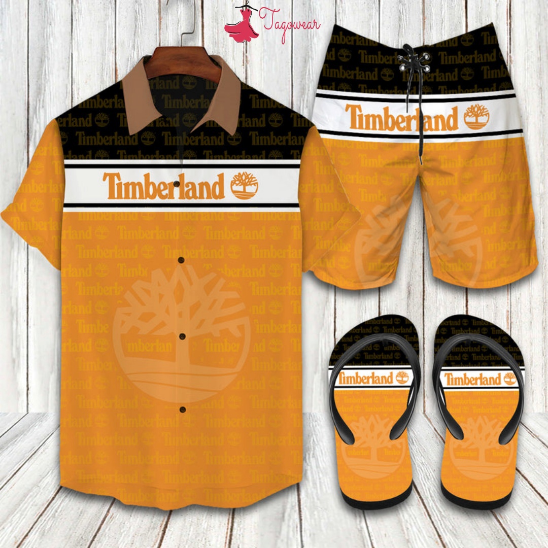 Timberland  flip flops and combo hawaiian shirt, beach shorts luxury summer clothes style #531 Hawaii Shirt Shorts & Flip Flops