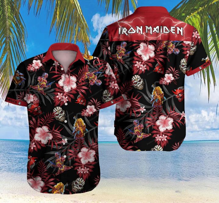Tlmus iron maiden hawaiian shirt Hawaii Shirt Shorts & Flip Flops