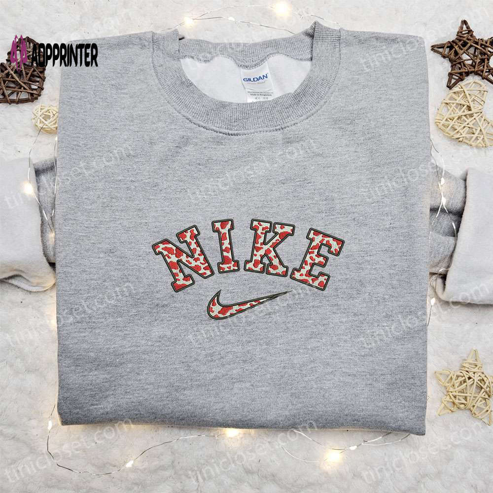 Unique cow pattern x nike embroidered shirt animal sweatshirt & custom hoodie Embroidered Shirt