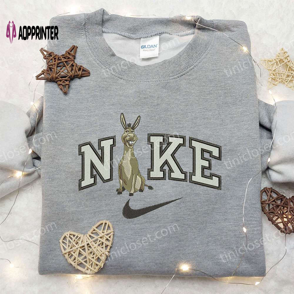 Unique donkey x nike & shrek embroidered shirts – customizable nike apparel Embroidered Shirt