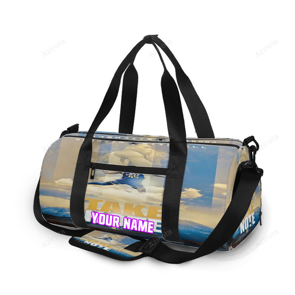Utah jazz 45 donova mitchell v17 personalized name travel bag gym bag 2545 Travel Bag