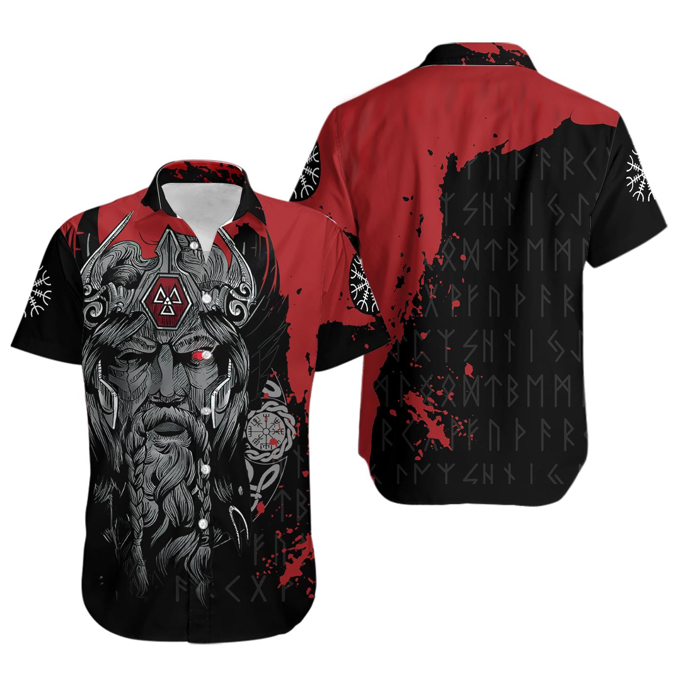 Viking odin hawaiian shirt for men women Hawaii Shirt Shorts & Flip Flops