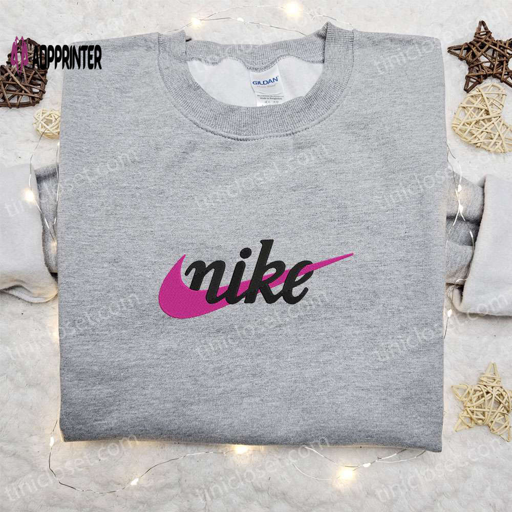 Vintage swoosh x nike embroidered sweatshirt & shirt: best family gift ideas Embroidered Shirt
