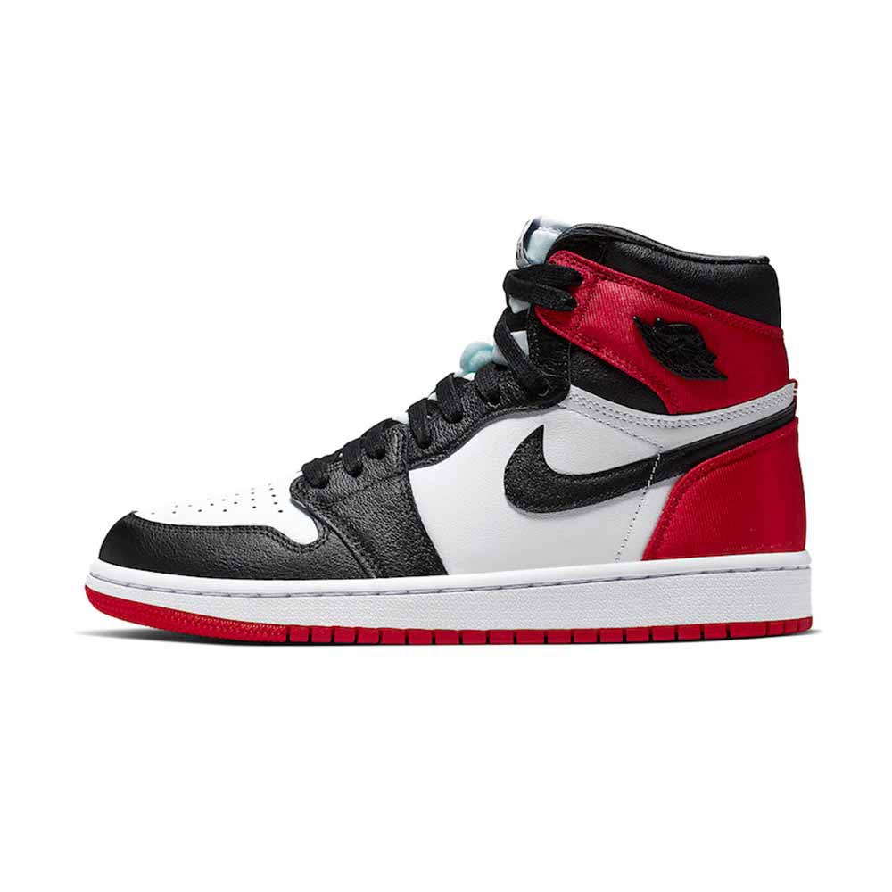 Wmns air jordan 1 retro high satin black toe