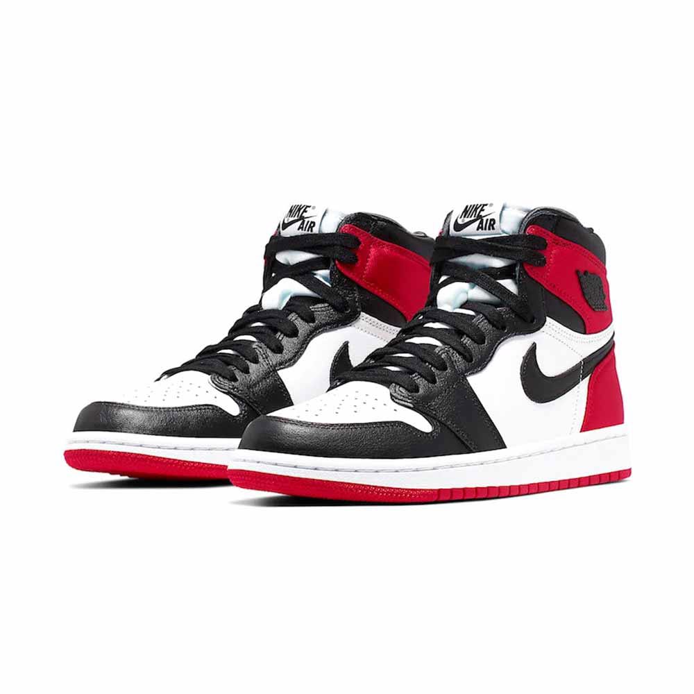 Wmns air jordan 1 retro high satin black toe