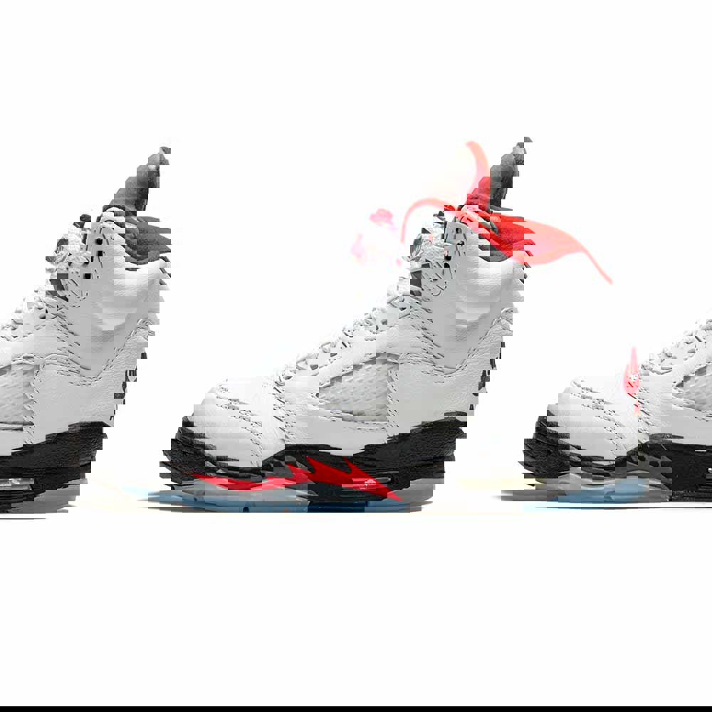Youth air jordan 5 retro gs fire red silver tongue