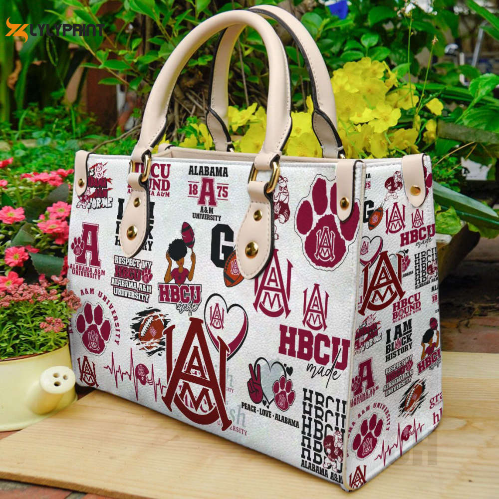 Alabama a&m bulldogs leather  handbag gift for  women 3064 Women Leather Hand Bag