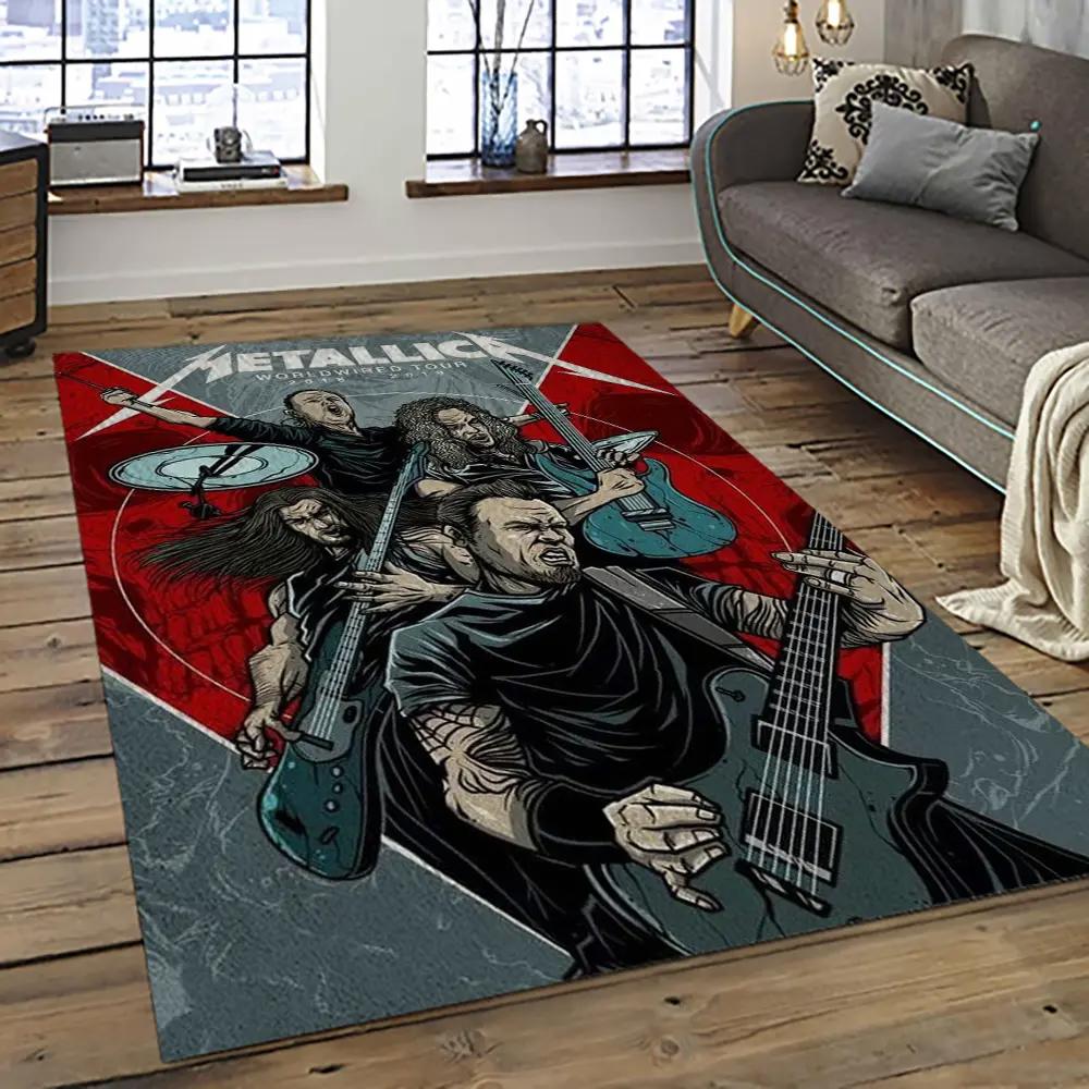 Band metallica music carpet rectangle area rug for living room bedroom decor ma43 Rectangle Rug