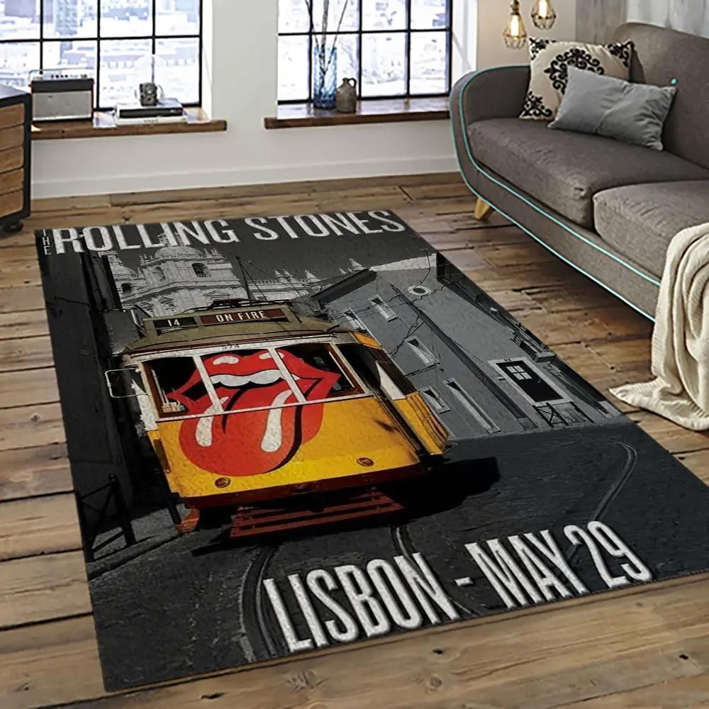 Band the rolling stones music carpet rectangle area rug for living room bedroom decor trs21 Rectangle Rug