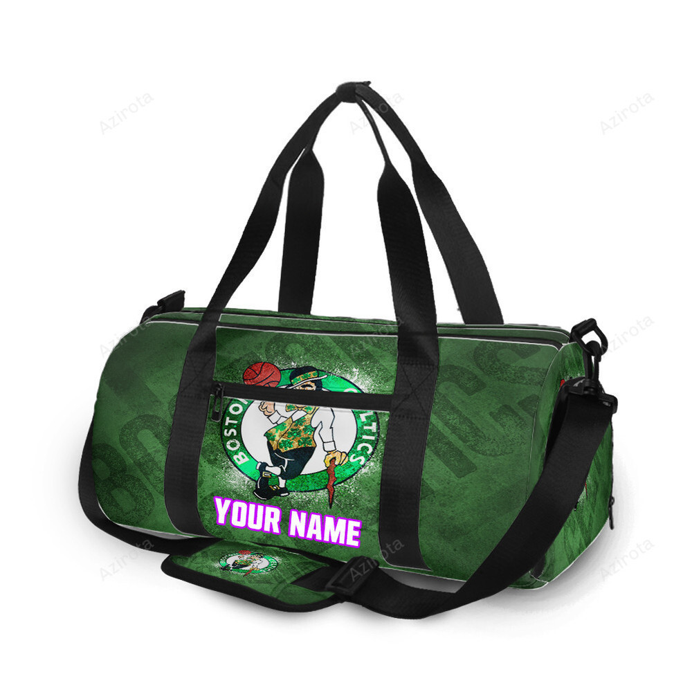 Boston celtics text green personalized name travel bag gym bag 640 Travel Bag