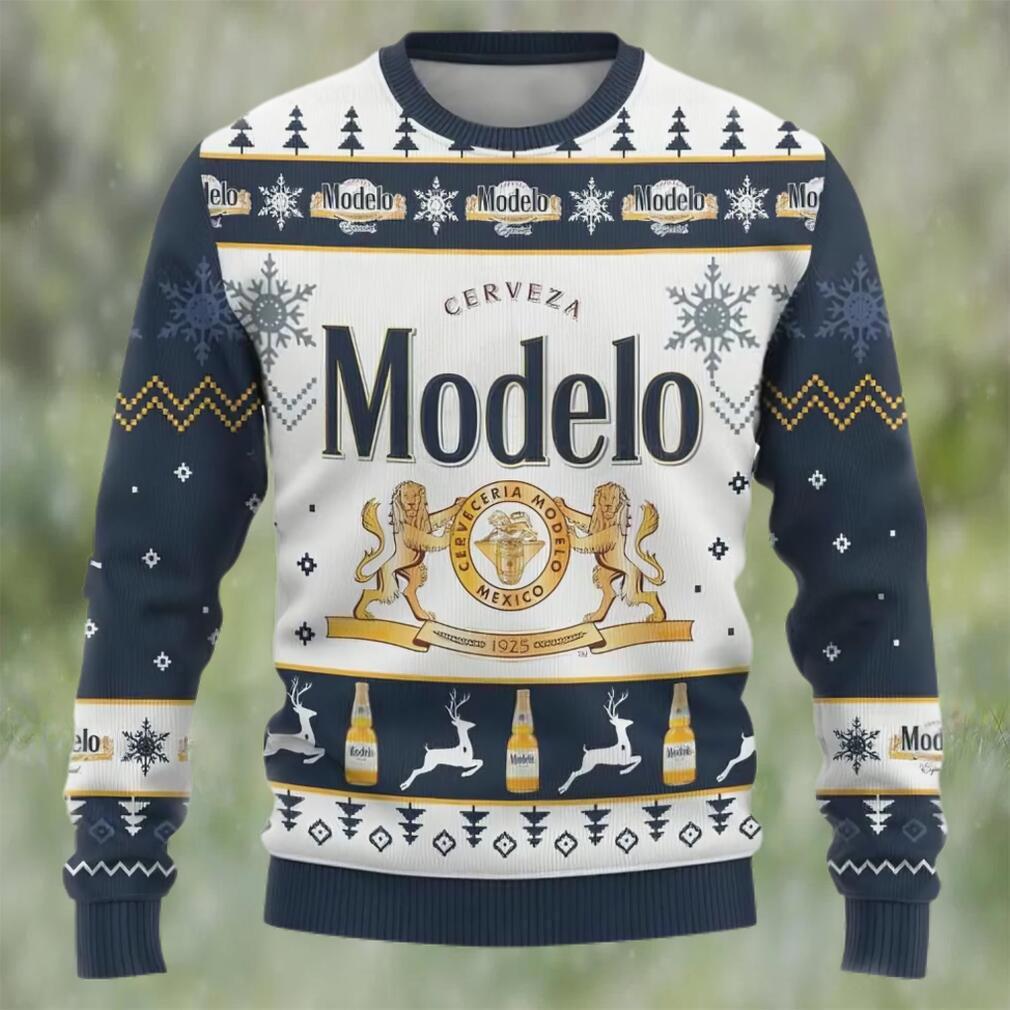 Cerveceria modelo beer ugly christmas sweater, faux wool sweater, gifts for beer lovers, international beer day, best christmas gifts for 2022 ? prinvity Christmas Ugly Sweater