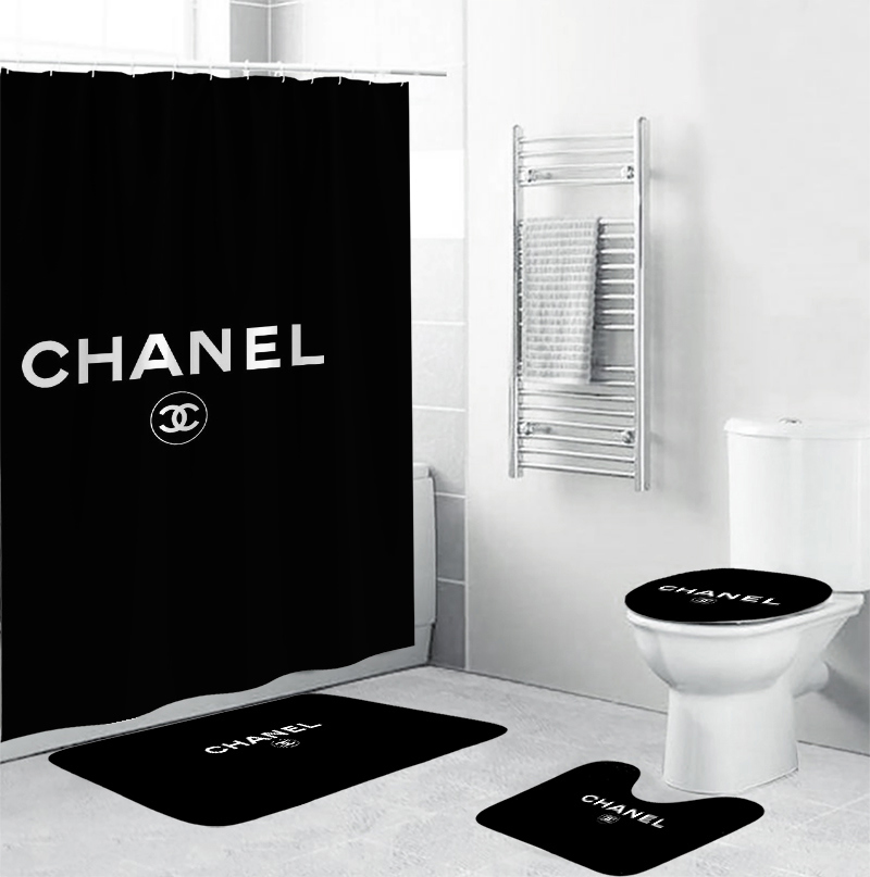 Chanel black clasic fashion luxury brand bathroom set home decor Bathroom Set