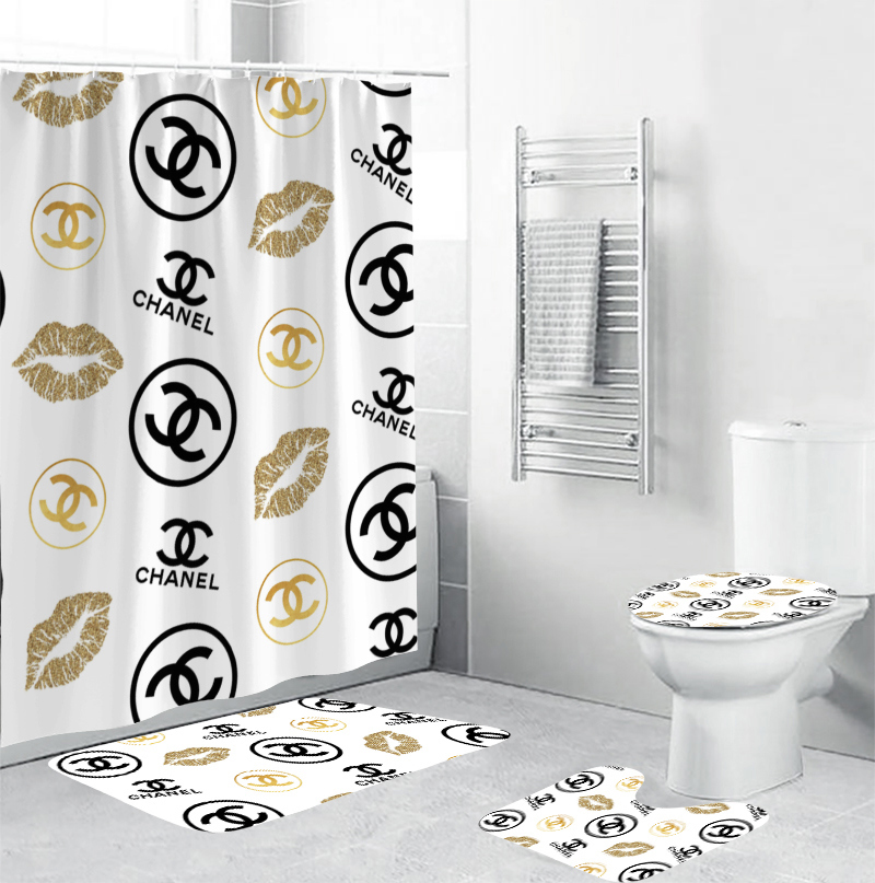 Chanel lips fashion luxury brand bathroom set home decor Bathroom Set