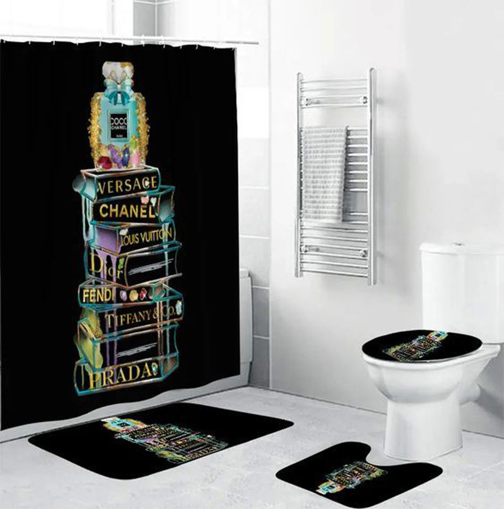 Chanel perfume bathroom set home decor luxury fashion brand bath mat hypebeast Bathroom Set