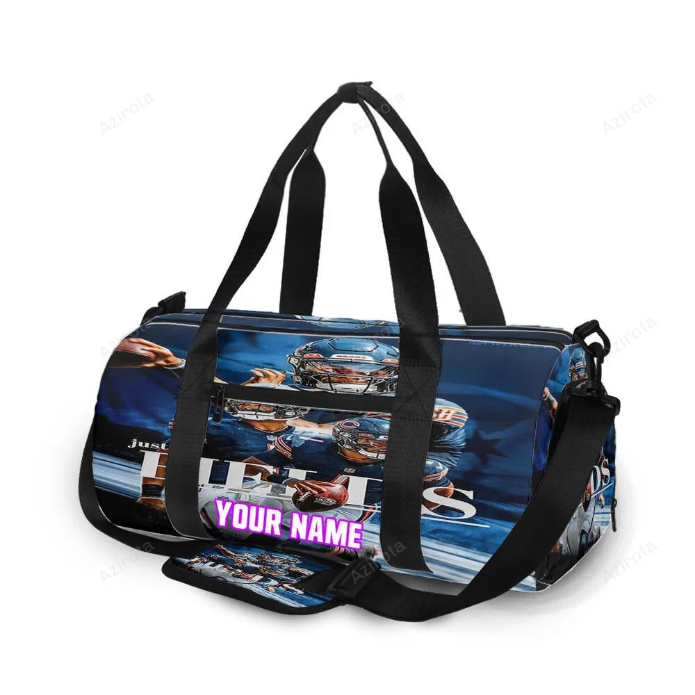 Chicago bears justin fields9 personalized name travel bag gym bag 2124 Travel Bag