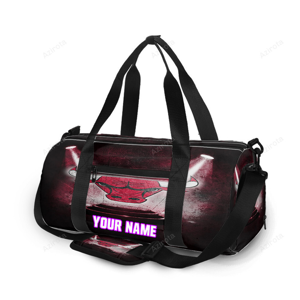 Chicago bulls emblem v35 personalized name travel bag gym bag 295 Travel Bag
