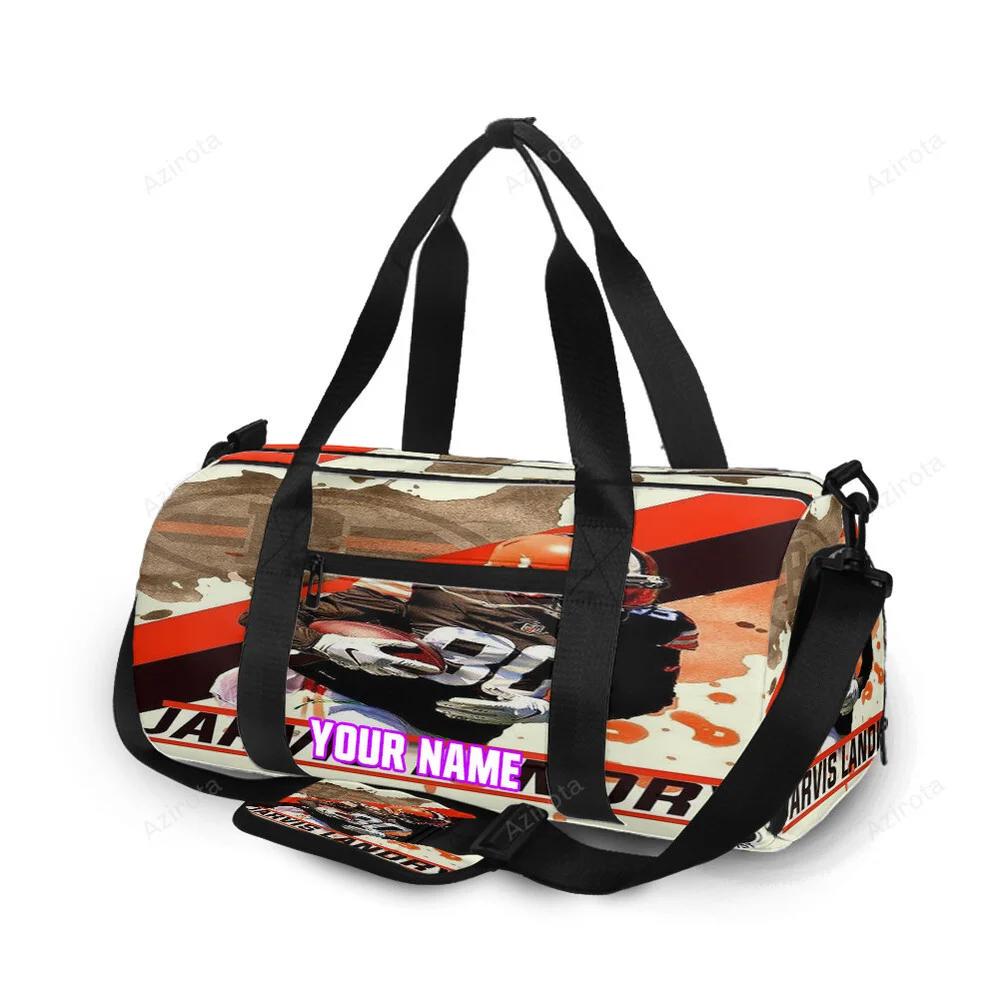 Cleveland browns jarvis landry1 personalized name travel bag gym bag 2051 Travel Bag