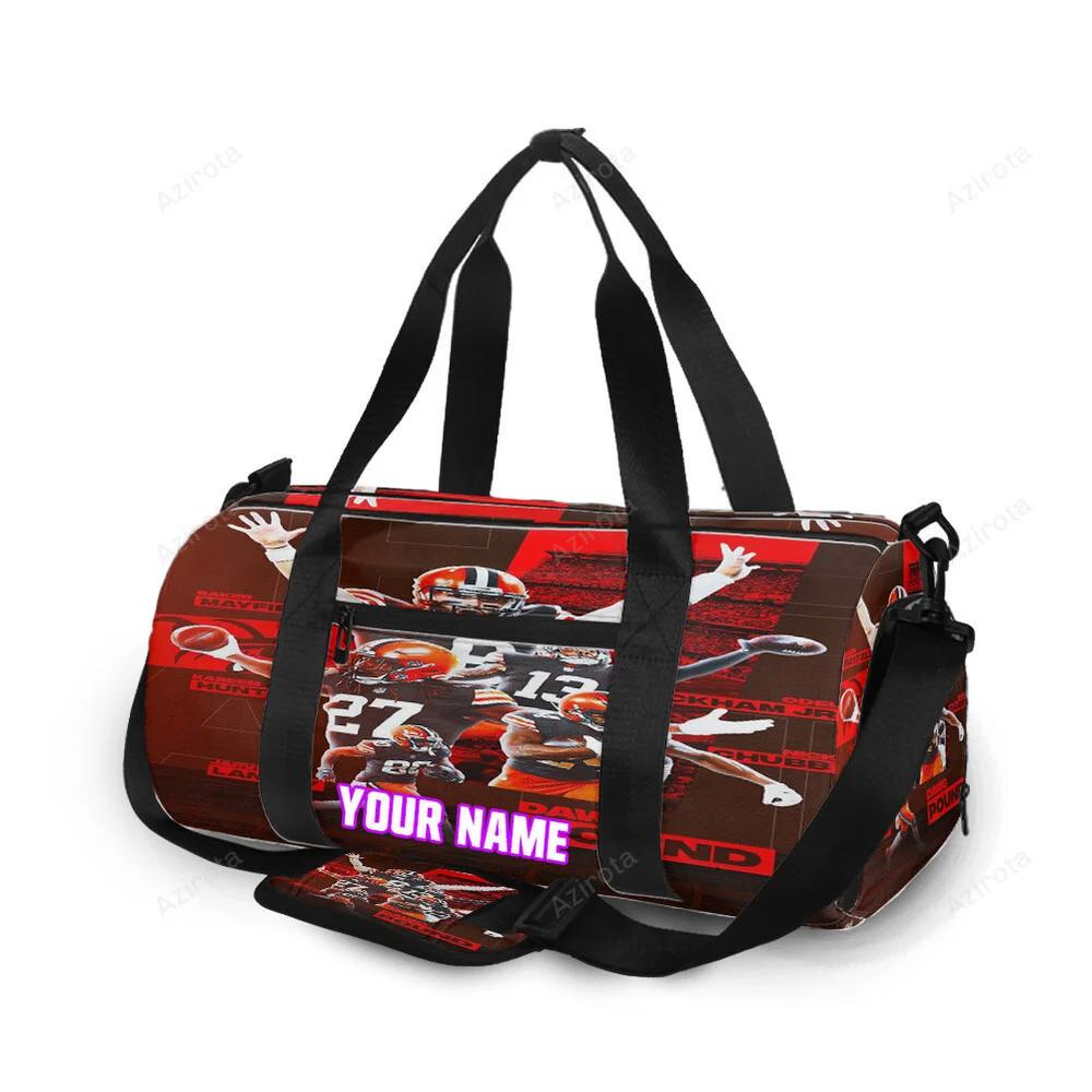 Cleveland browns players v3 personalized name travel bag gym bag 1343 Travel Bag