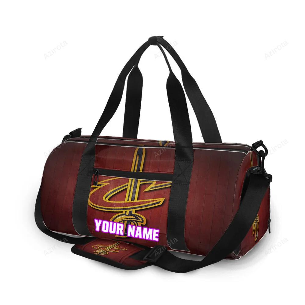 Cleveland cavaliers wooden v3 personalized name travel bag gym bag 825 Travel Bag