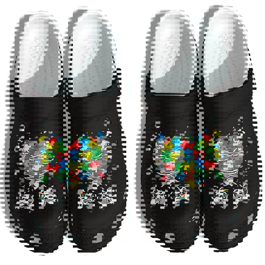Crocs outfit - autism awareness crocs video game heart puzzle crocband clog shoes for men women - 88 Crocs Outfit